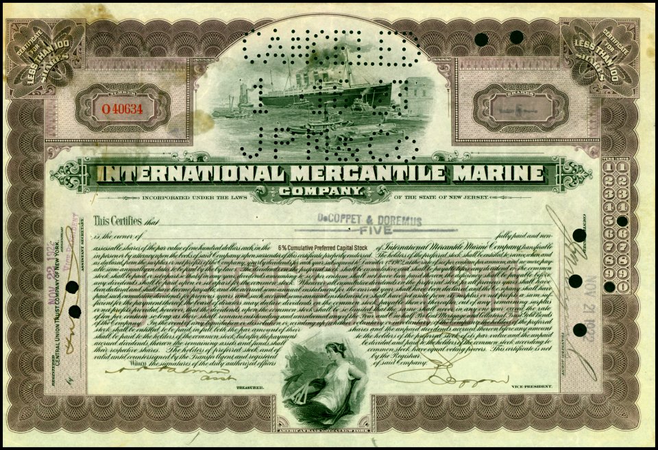 International Mercantile Marine Company 1922