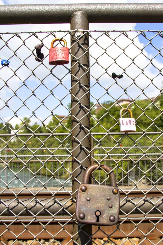 Love locks padlock bridge