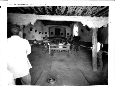 Interior of the church at Cibolleta, New Mexico, during services, ca.1898 (CHS-3913)