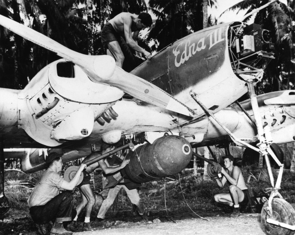 Interstate TDR-1 assault drone being prepared for an attack circa in September 1944