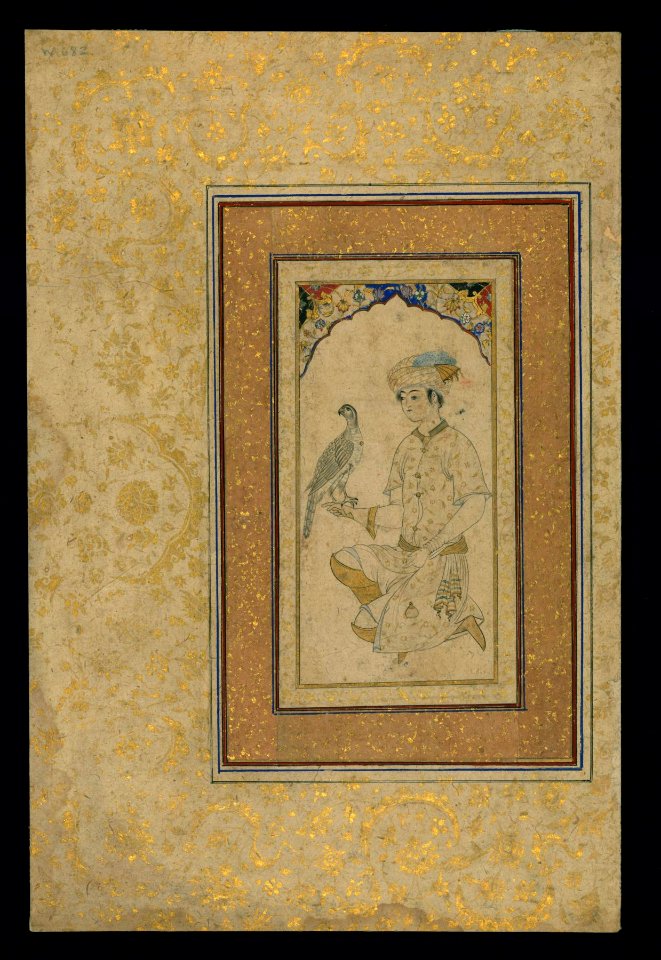 Iranian - A Youth with a Falcon - Walters W682A - Full Page