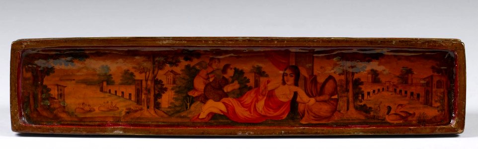 Iranian - Penbox with Battle Scenes and Pastoral Scenes - Walters 677 - Interior