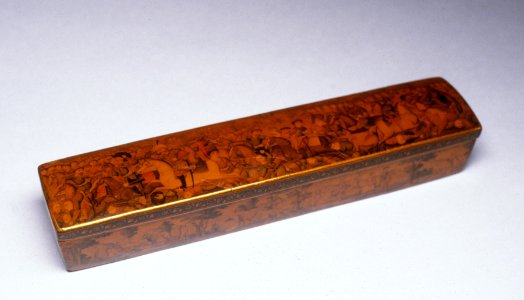 Iranian - Penbox with Battle Scenes and Pastoral Scenes - Walters 677