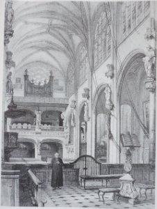 Intérieur église saint-Nicolas dessin Fichot vers 1852