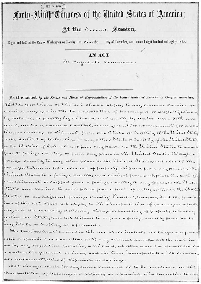 Interstate Commerce Act, Page 1 (5389845199)