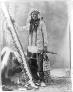 Iron Tail, full length portrait, with pipe and spear LCCN2016647993