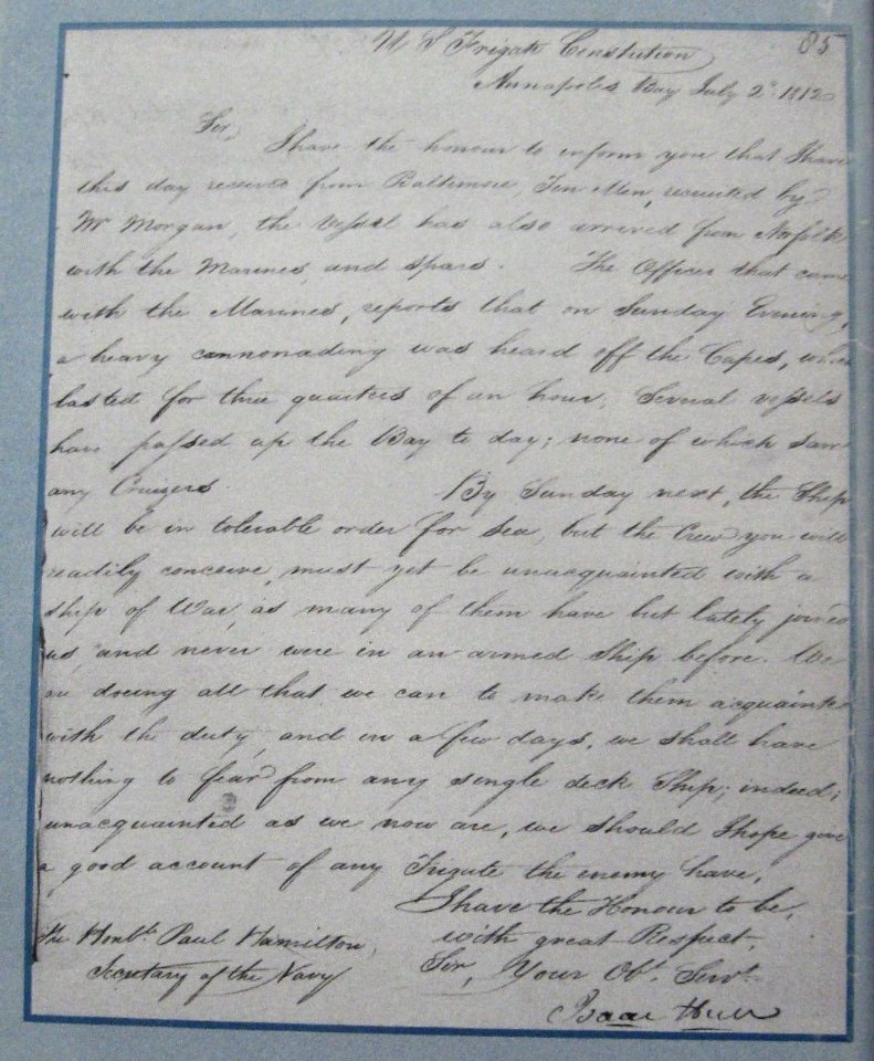 Isaac hull to paul hamilton 2 July 1812 3