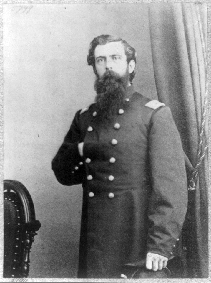 Isaac Sparrow Bangs, b. 1831, half length, standing, right hand inside uniform at chest, facing left LCCN2005693144