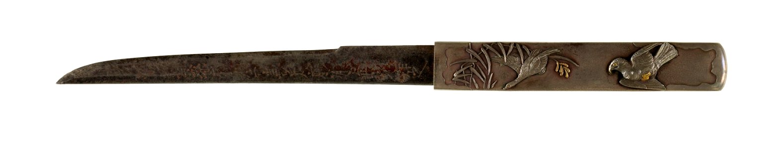 Ishiguro Koreyoshi - Kozuka with Hawk Hunting a Goose - Walters 5112403