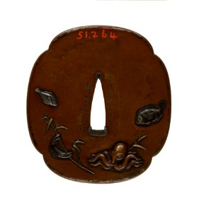 Ishiguro Masayoshi I - Tsuba with Fish - Walters 51264 - Back
