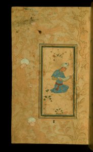 Iranian - Seated Man Reading from a Book of Persian Poetry - Walters W65317A - Full Page