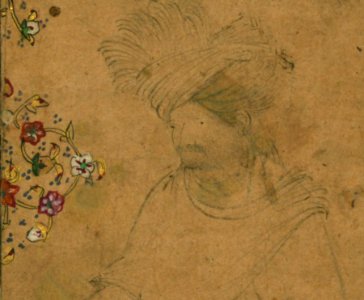 Iranian - Single Leaf of a Seated Man - Walters W745 - Detail