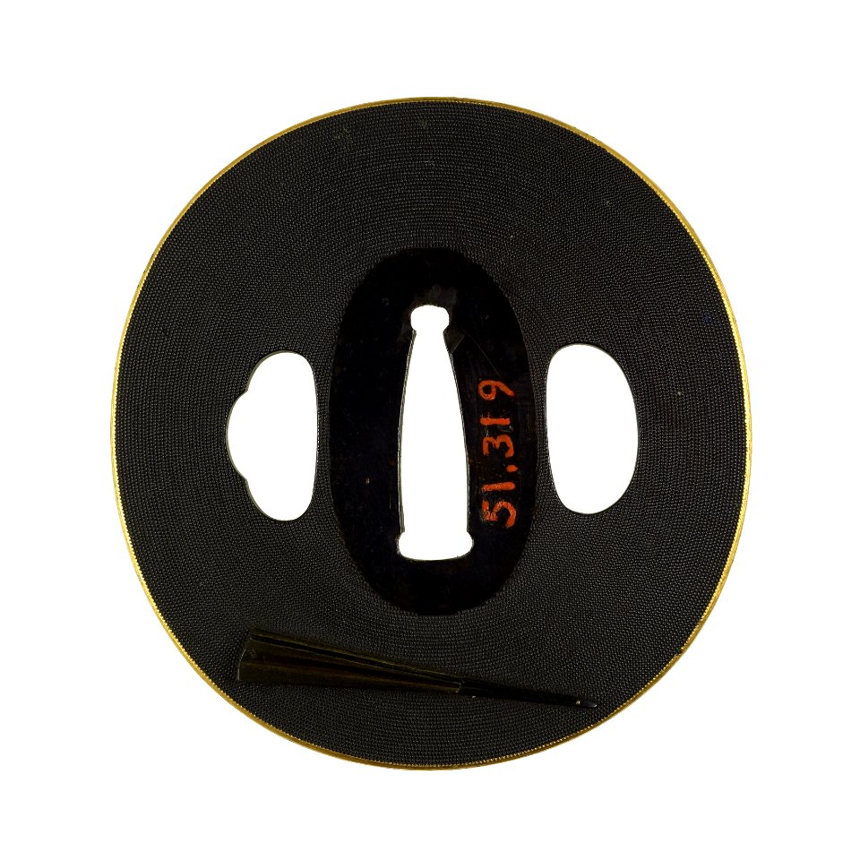 Ishiguro Masayoshi I - Tsuba with a Netsuke, Inro, Money Pouch, and Fan - Walters 51319 - Back