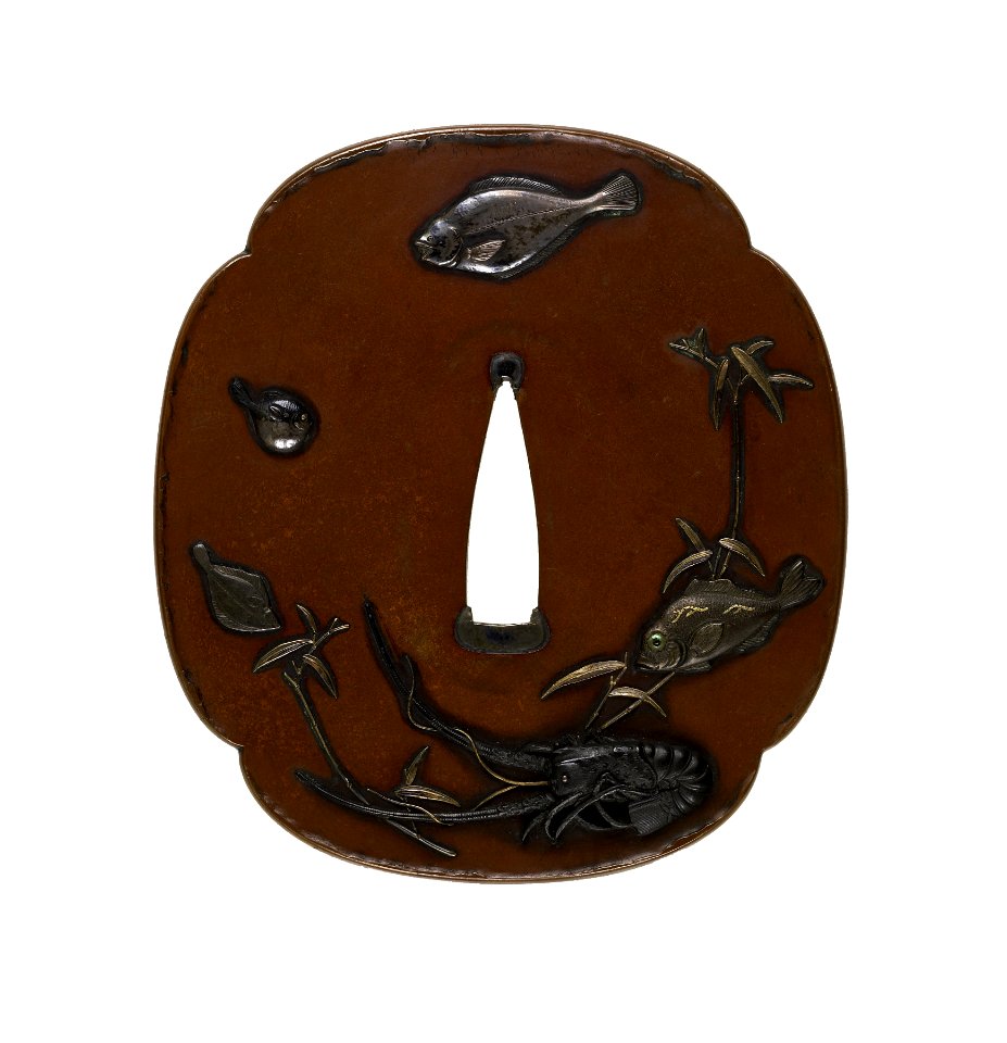 Ishiguro Masayoshi I - Tsuba with Fish - Walters 51264