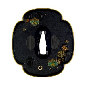 Ishiguro Masayoshi I - Tsuba with Paulownia Crests and Seals - Walters 51168