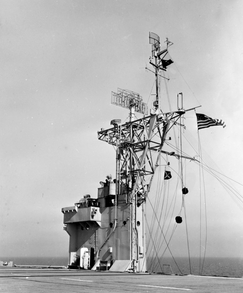 Island of USS Charger (CVE-30) on 21 February 1944 (80-G-214980)