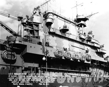 Island of USS Hornet (CV-8) on 28 February 1942 (19-N-29065)