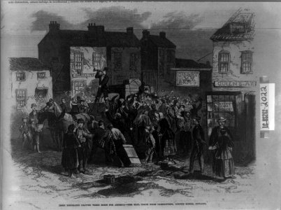 Irish emigrants leaving their home for America-the mail coach from Cahirciveen, County Kerry, Ireland LCCN2001697359