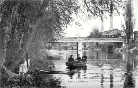 Issy-Les-Moulineaux, Pont de Billancourt et l'Usine Electrique, postcard circulated 1908