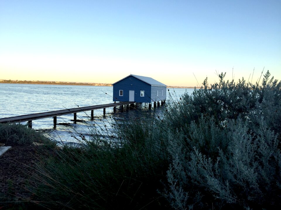 Swan river blue boathouse