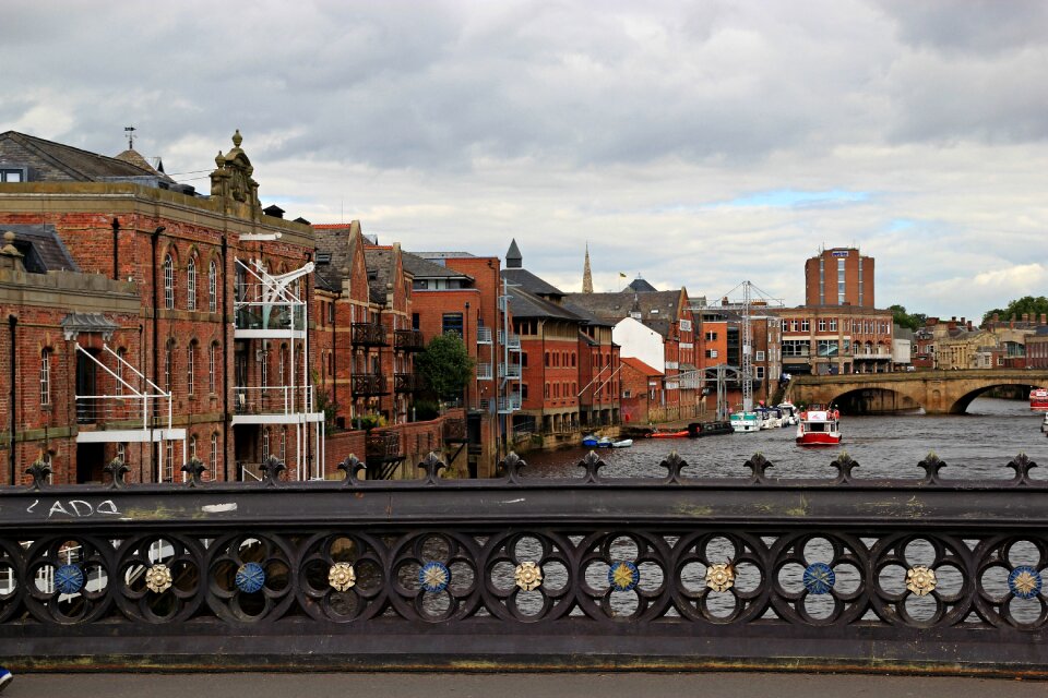 Bridge houses river