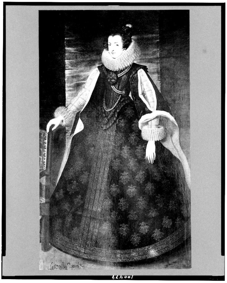 Isabel de Borbón, full-length portrait, standing, facing left LCCN90712596