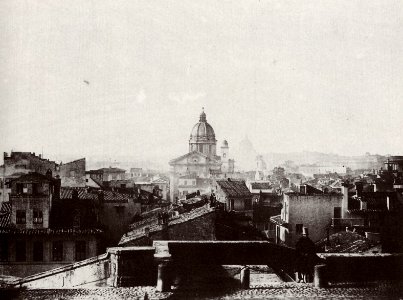 Italienischer Photograph um 1850 - Blick auf Rom von der Piazza SS. Trinità dei Monti aus (Zeno Fotografie) photo