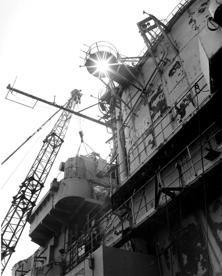 Island of USS Franklin (AVT-8) at Bayonne c1960