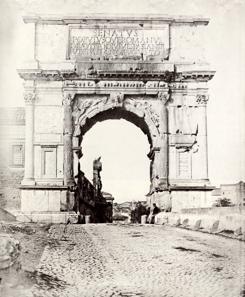 Italienischer Photograph um 1853 - Der Titusbogen von Osten (Zeno Fotografie)