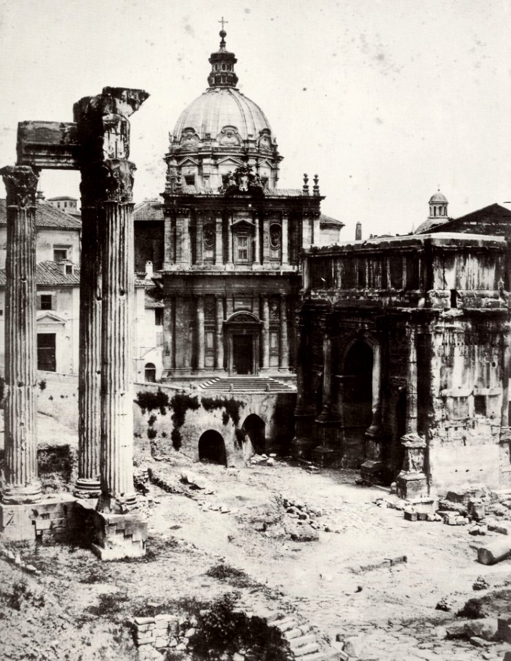 Italienischer Photograph um 1860 - Die nordwestliche Ecke des Forum Romanum (Zeno Fotografie)