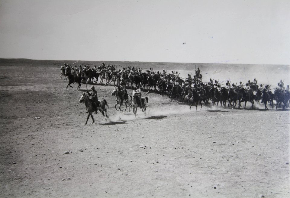 Israel in World War I - Ottoman cavalry unit during World War I frontal assault H OP 036