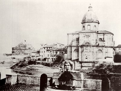 Italienischer Photograph um 1860 - Der Tiber bei S. Giovanni dei Fiorentini (Zeno Fotografie)