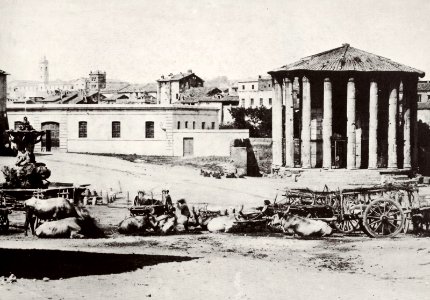 Italienischer Photograph um 1870 - Die Piazza di Bocca della Verità (Zeno Fotografie)