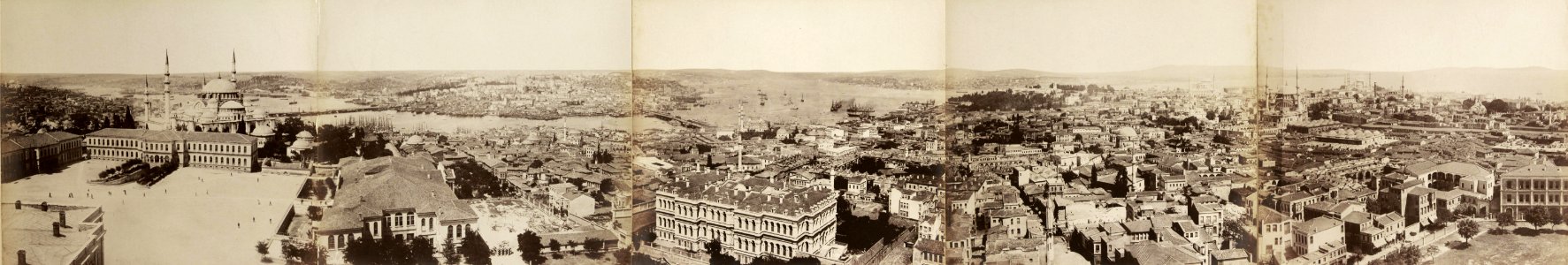 Istanbul panorama 6part by Freres c1880