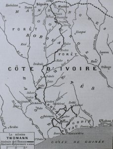 Itinéraire Mission Thomann 1902 de Sassandra à Séguéla, Côte d'Ivoire