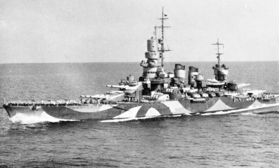 Italian battleship Andrea Doria surrendering at Malta on 9 September 1943