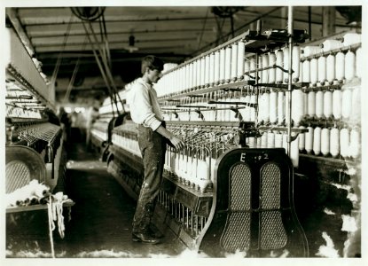 It seems a pity that some of the spinning frames are so large that the children cannot operate them. Catawba Cotton Mills. LOC nclc.05388