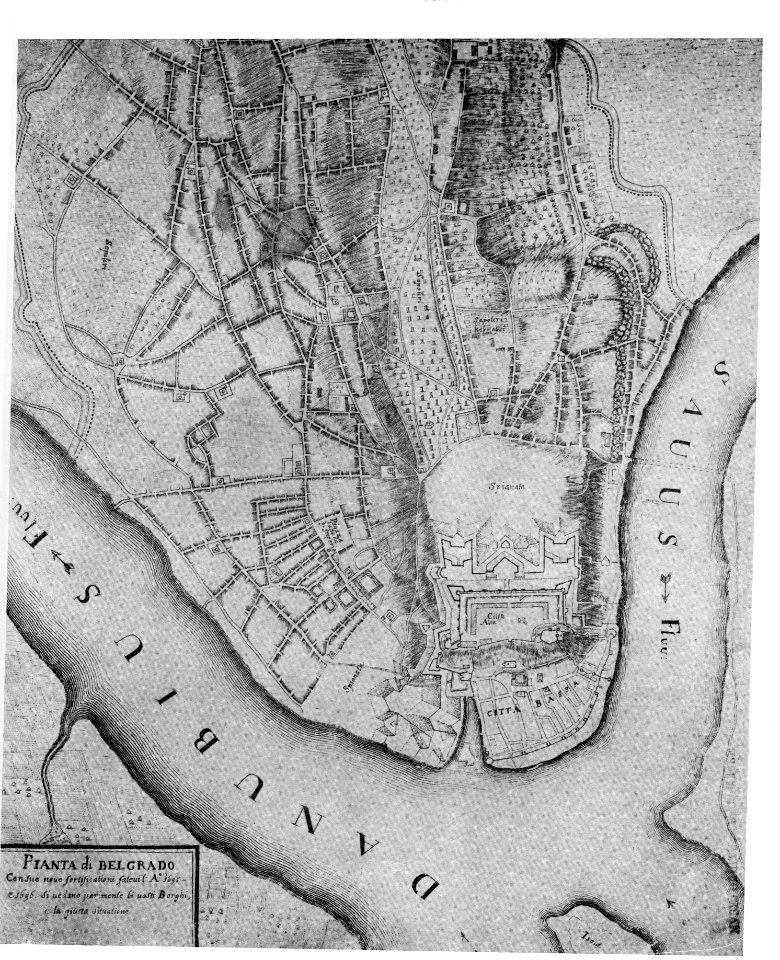 Italian Mape of Belgrade Talijanski Plan