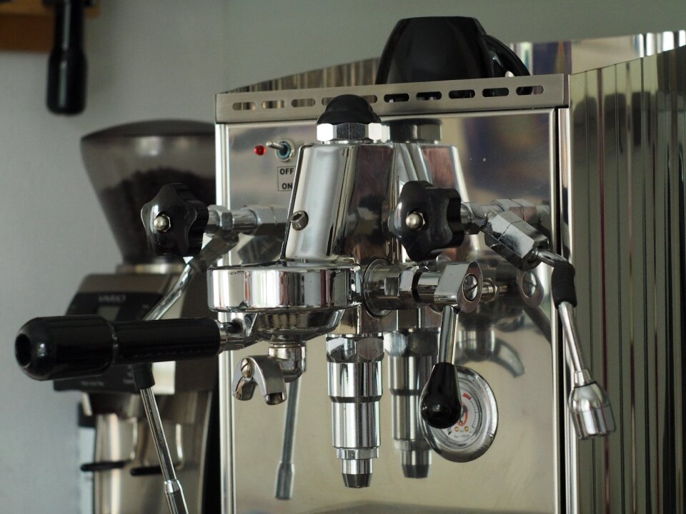 Preparing coffee espresso machine