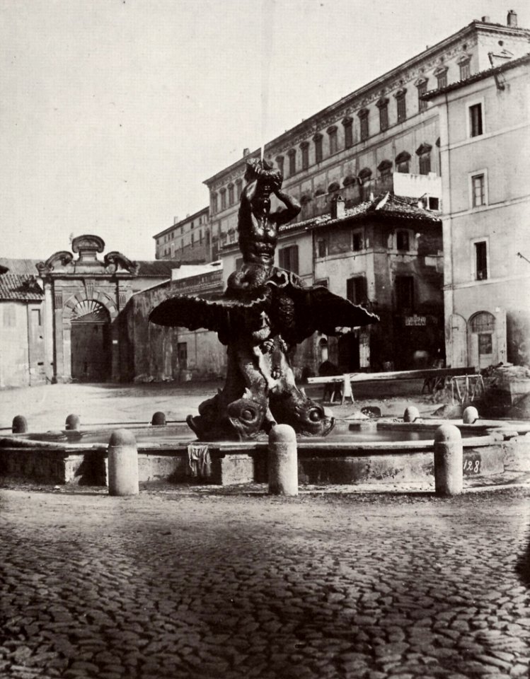 Italienischer Photograph um 1848 - Piazza Barberini (Zeno Fotografie)