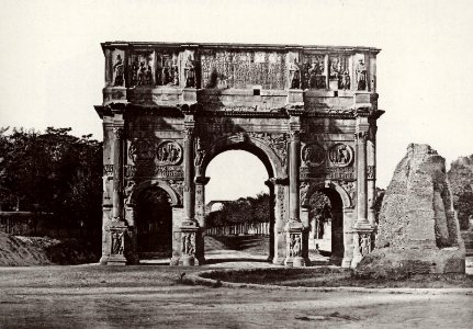 Italienischer Photograph um 1850-1855 - Der Konstantinsbogen und die Meta Sudans von Norden (Zeno Fotografie) photo