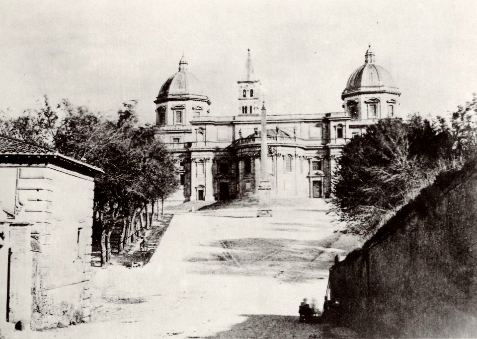 Italienischer Photograph um 1860 - S. Maria Maggiore von der Via delle Quattro Fontane aus gesehen (Zeno Fotografie)