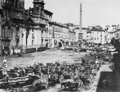 Italienischer Photograph um 1865 - Markt auf der Piazza Navona in Rom (Zeno Fotografie) photo