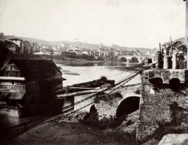 Italienischer Photograph um 1870 - Eine Kornmühle auf dem Tiber (Zeno Fotografie)