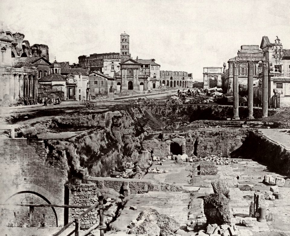 Italienischer Photograph um 1850 - Das Forum Romanum südlich der Via del Campidoglio (Zeno Fotografie)