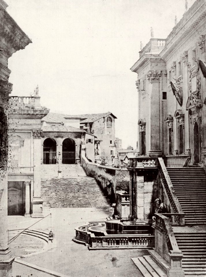 Italienischer Photograph um 1852 - Piazza del Campidoglio (Zeno Fotografie)