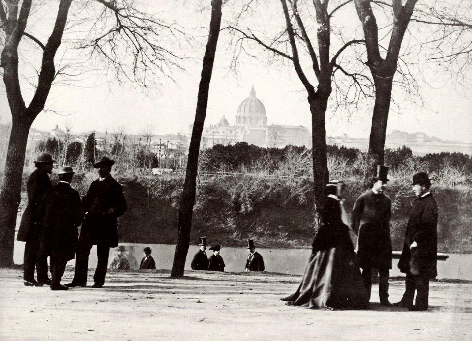 Italienischer Photograph um 1865 - Die Passegiata di Ripetta (Zeno Fotografie)