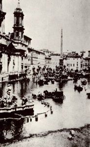Italienischer Photograph um 1865 - Piazza Navona mit dem »lago estivo« (Zeno Fotografie)
