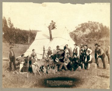 Happy Hours in Camp. G. and B.&M. Engineers Corps and Visitors LCCN99613831
