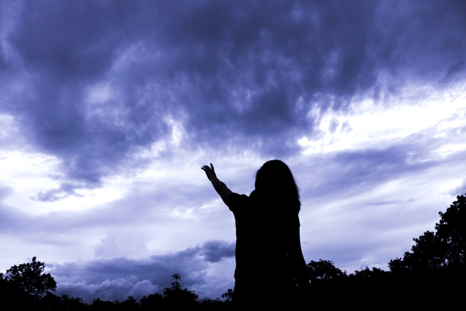 Worship silhouette clouds